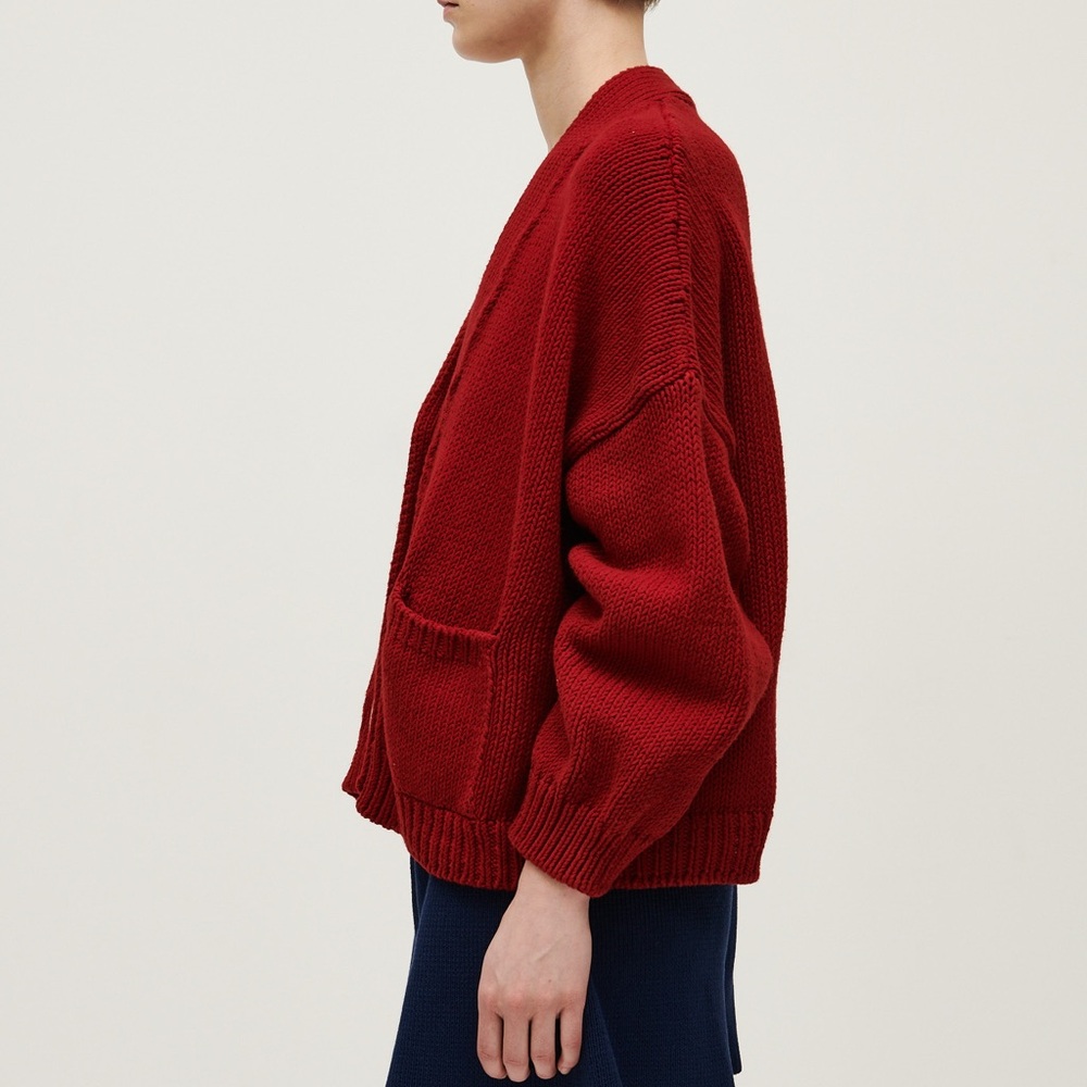 Babaa Organic Cotton Cardigan 22 Persephone Red - Picture 4 of 13
